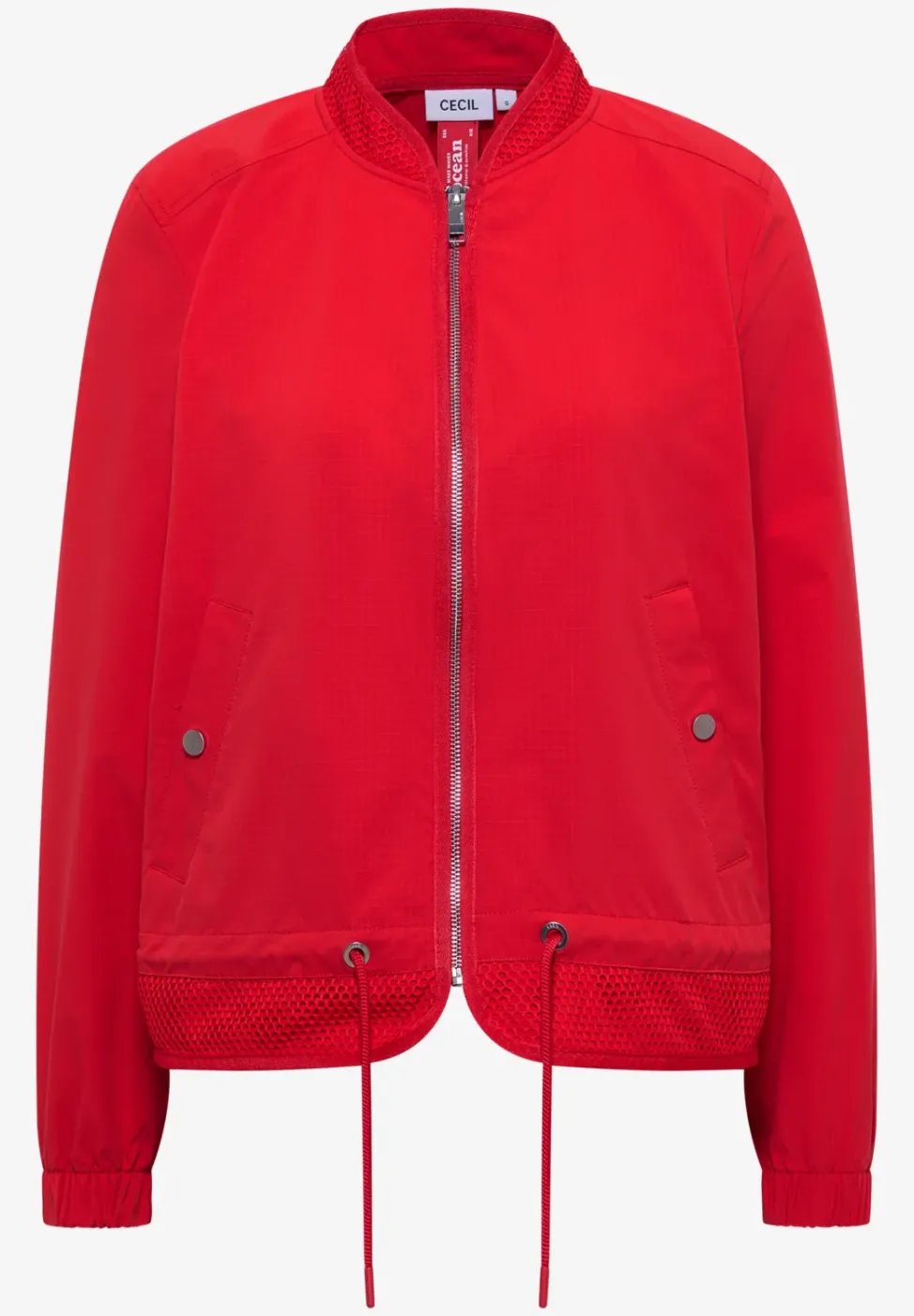 Blouson met trekkoord en mesh details