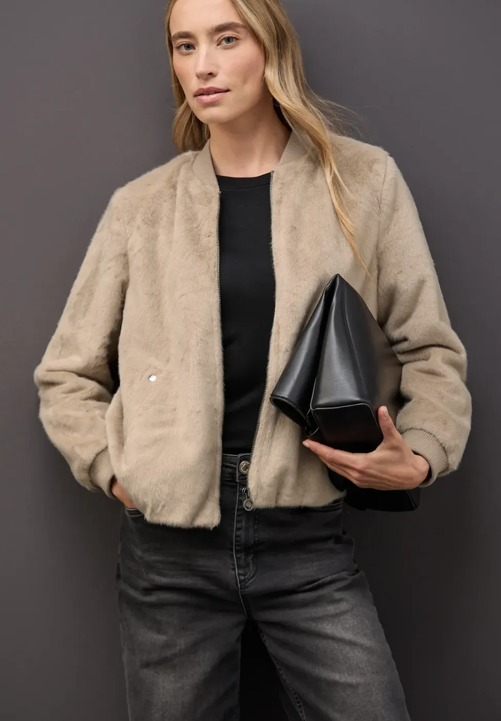Blouson van imitatiebont