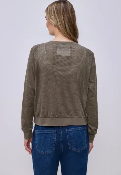 Blouson van velours mesh met ritssluiting