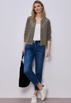 Blouson van velours mesh met ritssluiting