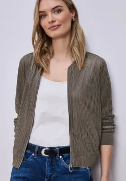 Blouson van velours mesh met ritssluiting