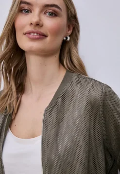 Blouson van velours mesh met ritssluiting