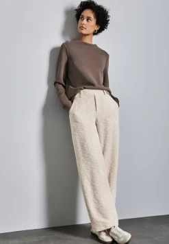 Bouclé broek met rechte pijpen