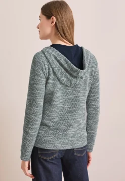 Bouclé vest met capuchon