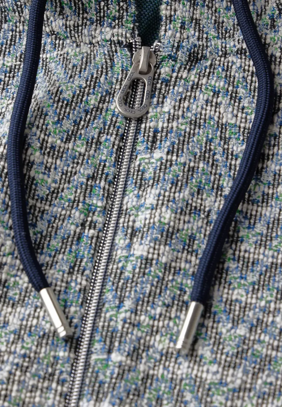 Bouclé vest met capuchon