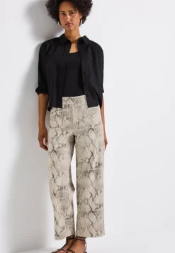 Broek met gedessineerde straight legs