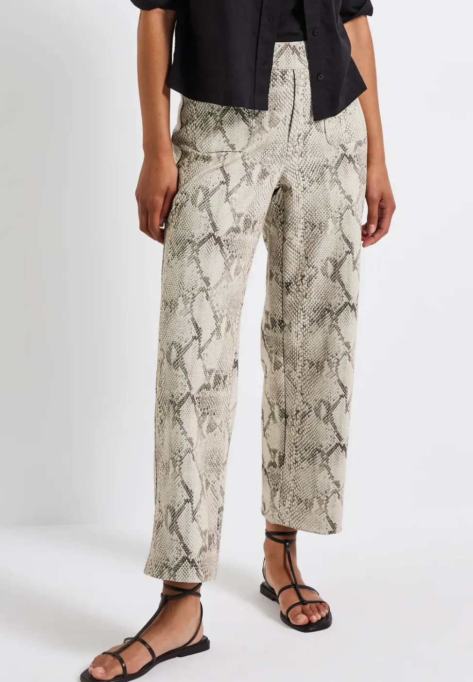 Broek met gedessineerde straight legs