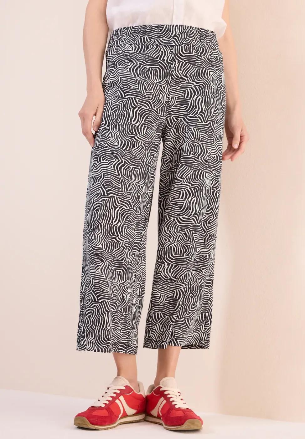 Broek met gedessineerde Wide Legs