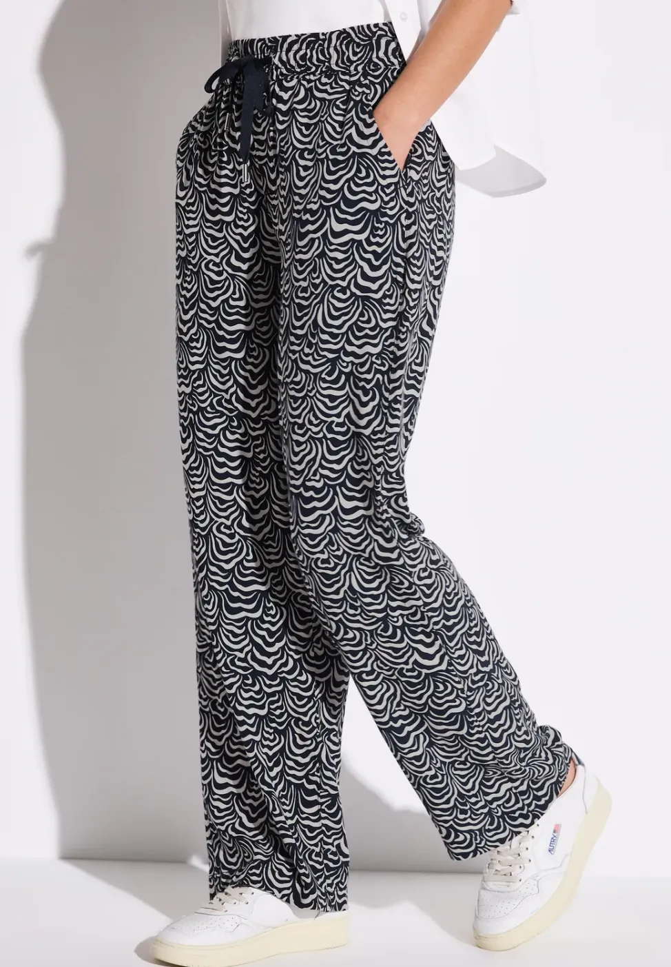 Broek met gedessineerde Wide Legs