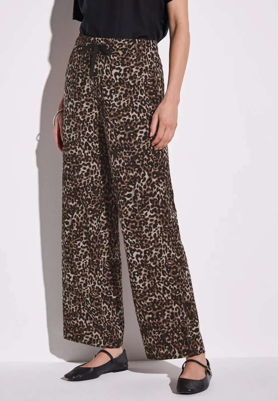 Broek met gedessineerde Wide Legs