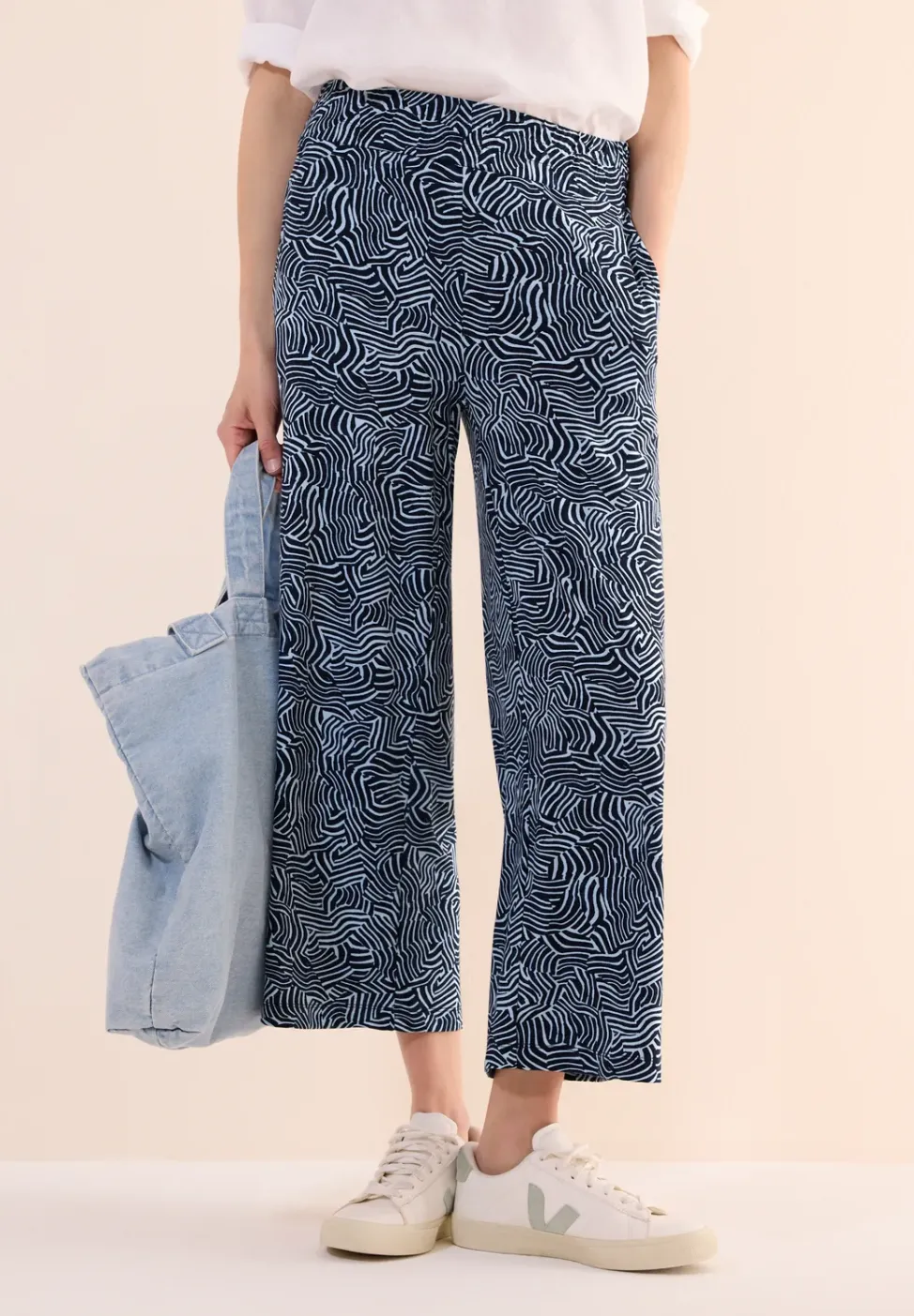 Broek met gedessineerde Wide Legs