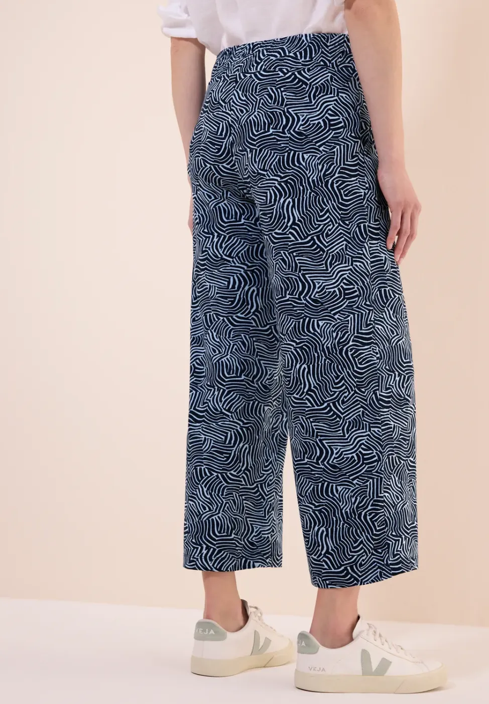 Broek met gedessineerde Wide Legs