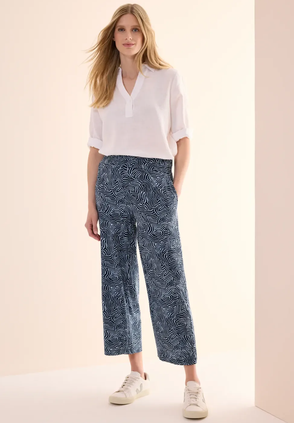 Broek met gedessineerde Wide Legs