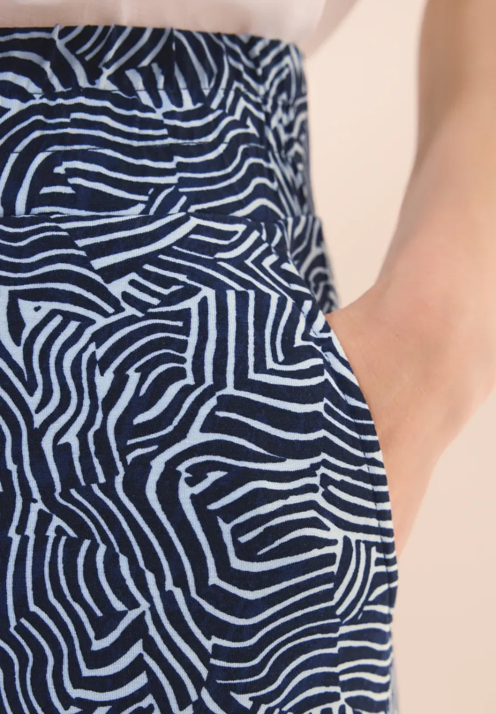 Broek met gedessineerde Wide Legs