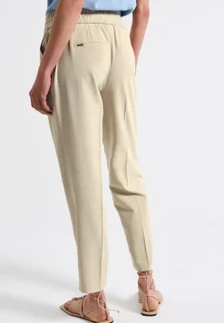 Broek met gemêleerde look