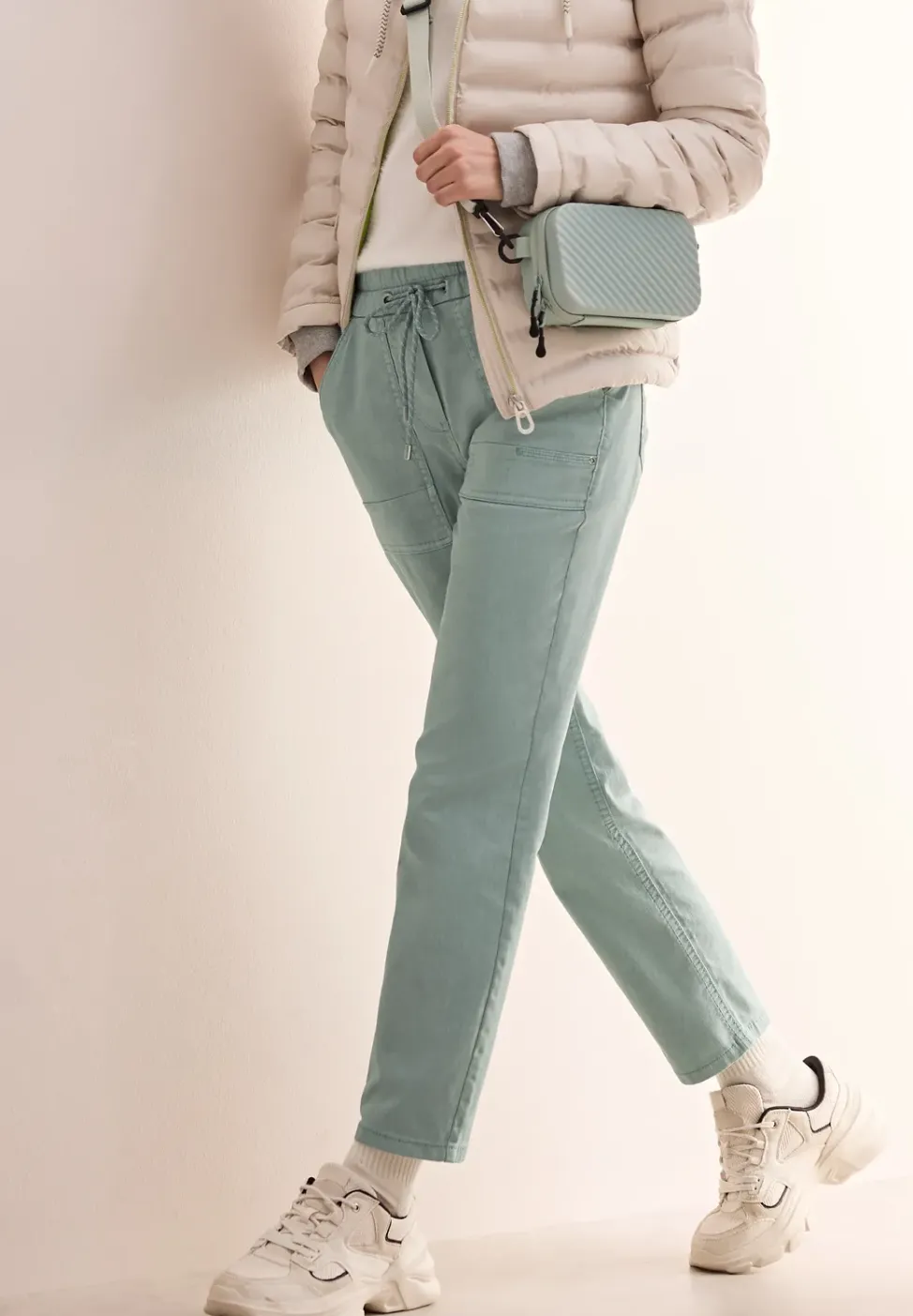Broek met gewassen look