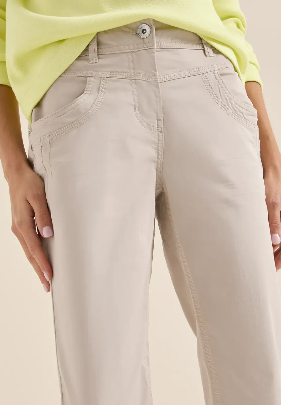 Broek met gewassen look