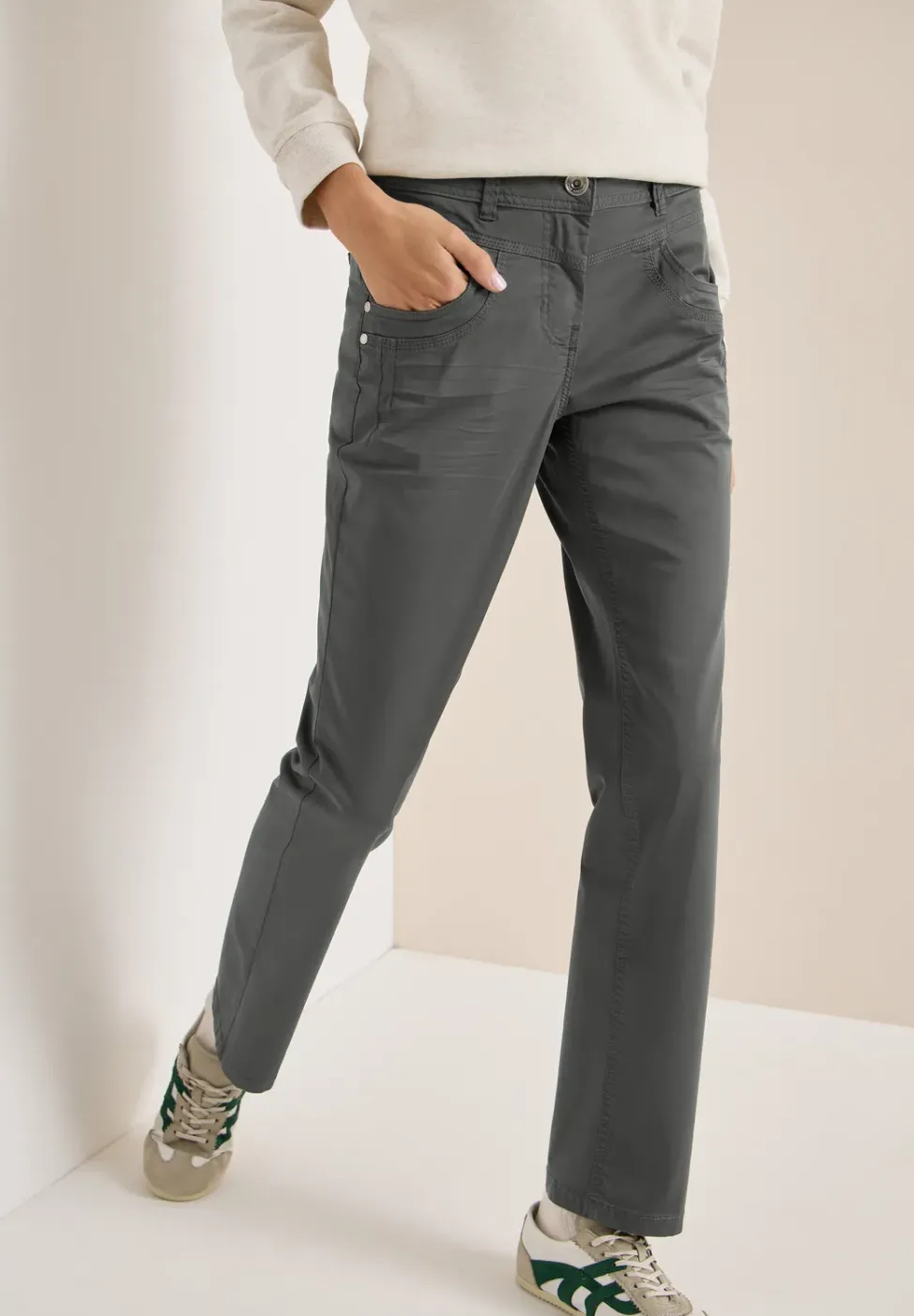 Broek met gewassen look