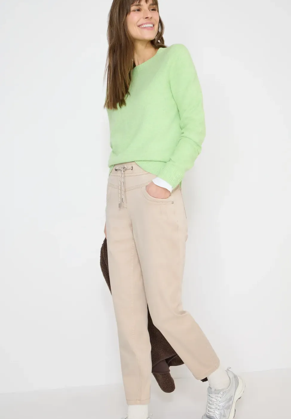 Broek met gewassen look
