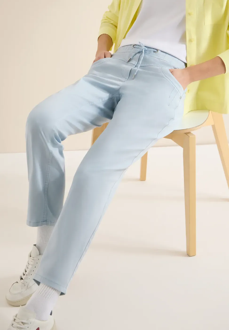 Broek met gewassen look