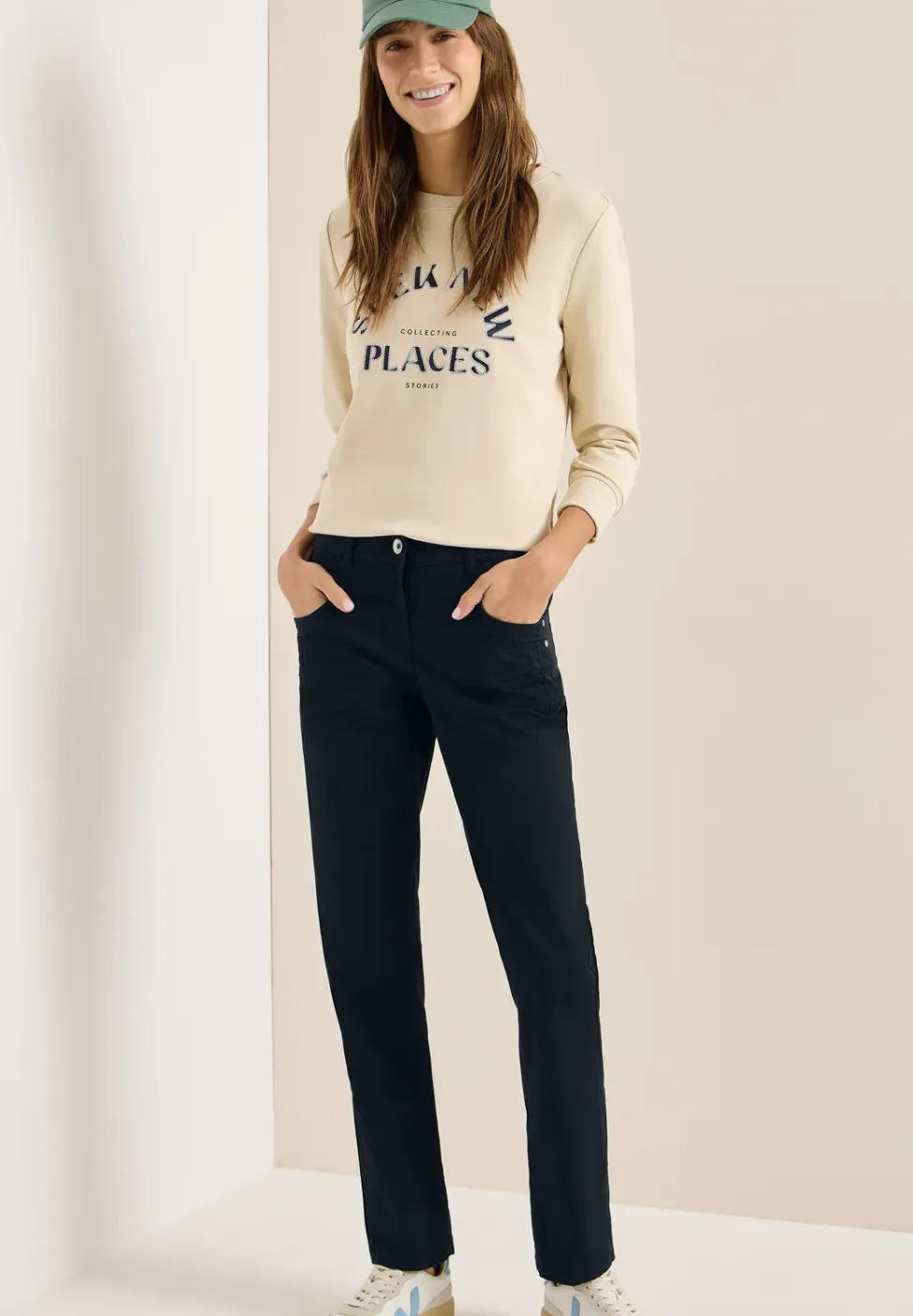 Broek met gewassen look