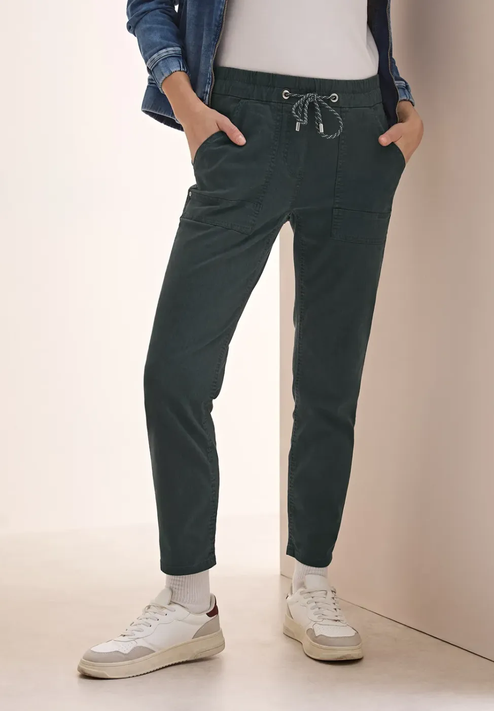 Broek met gewassen look