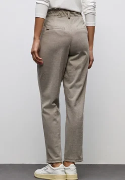 Broek met paperbag jacquard