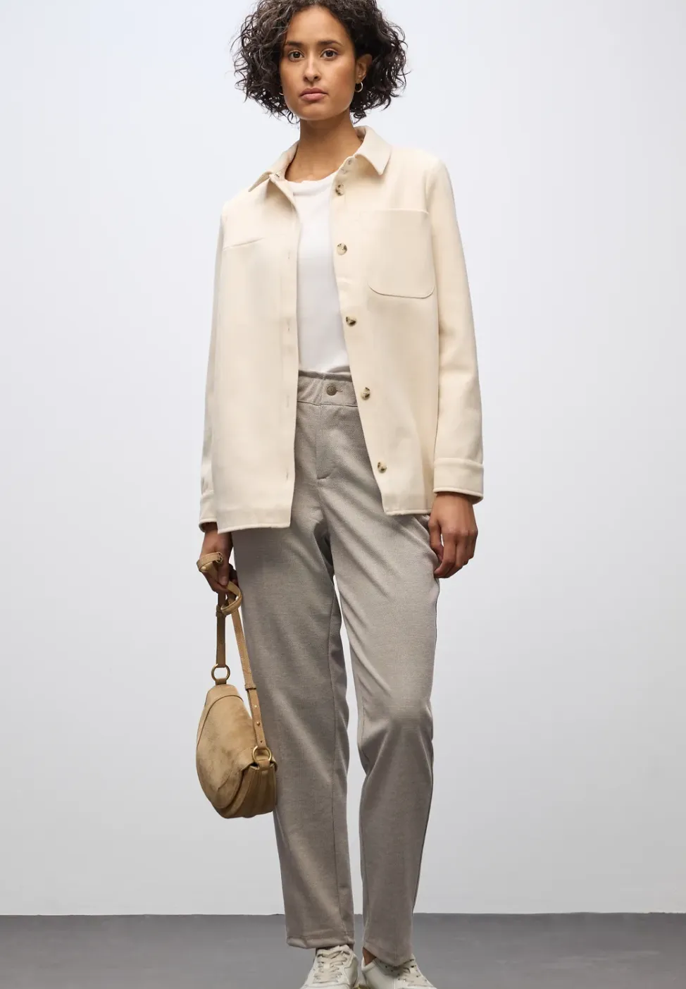 Broek met paperbag jacquard