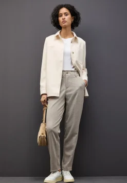 Broek met paperbag jacquard