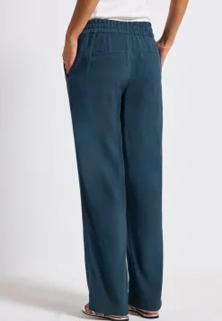 Broek met rechte pijpen in keperstof