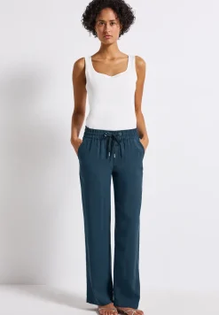 Broek met rechte pijpen in keperstof