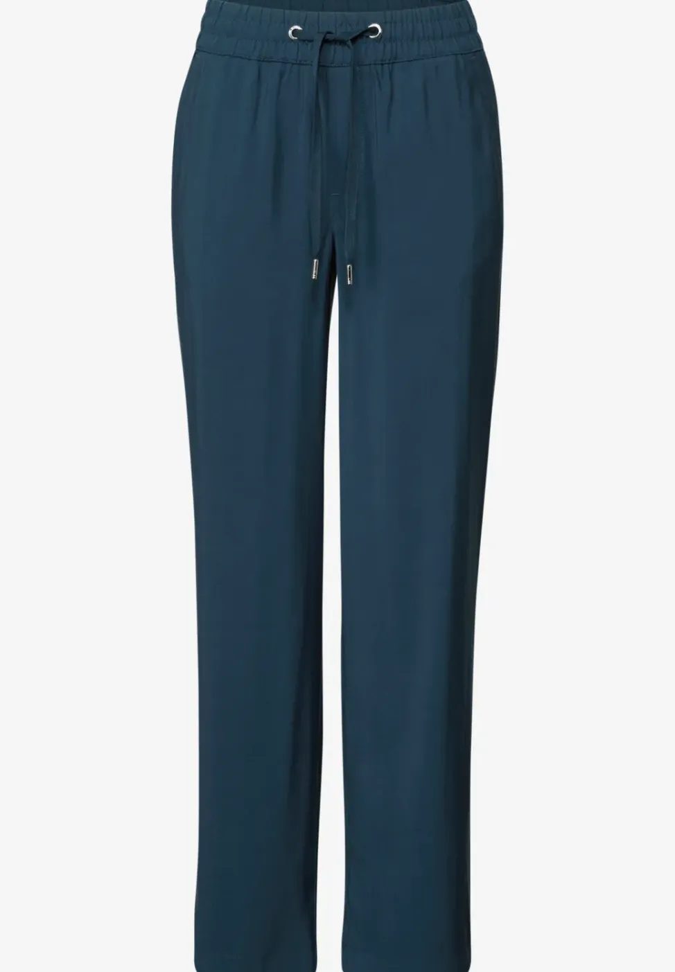 Broek met rechte pijpen in keperstof