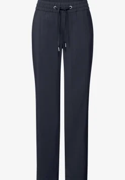 Broek met rechte pijpen in keperstof