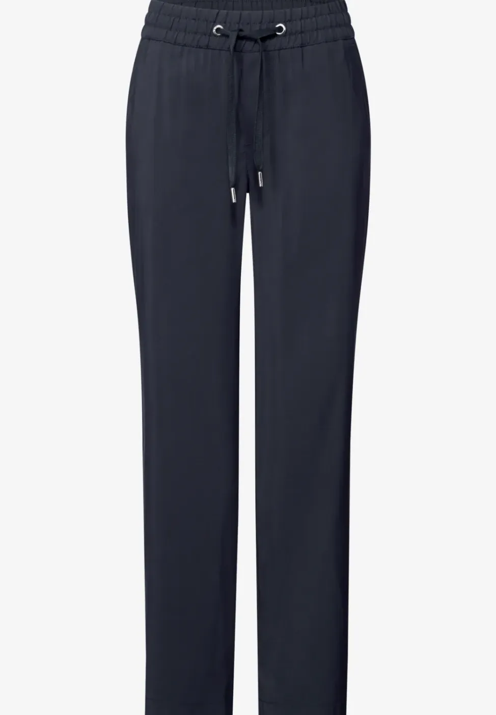 Broek met rechte pijpen in keperstof