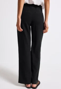 Broek met rechte pijpen in keperstof