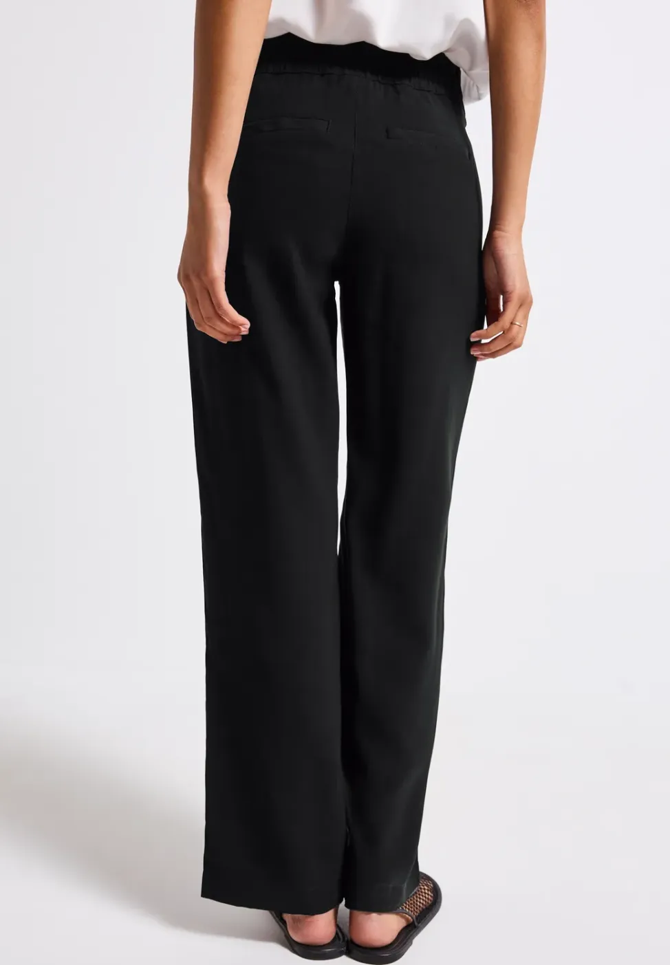 Broek met rechte pijpen in keperstof