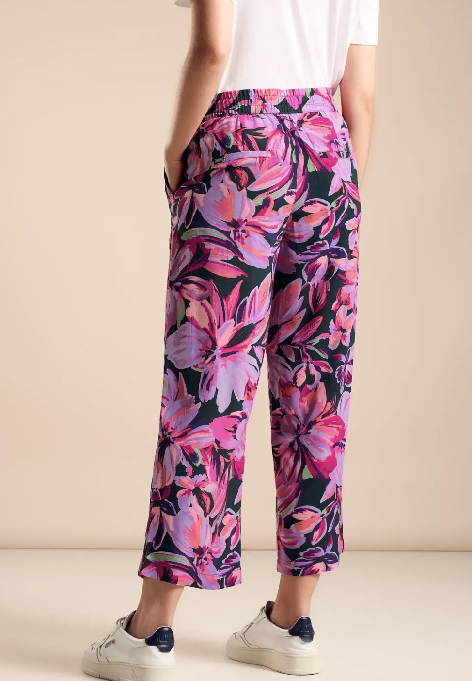 Broek met wijde pijpen en print