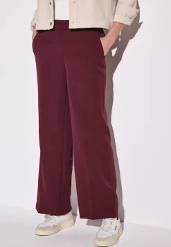 Broek met wijde pijpen in keperstof