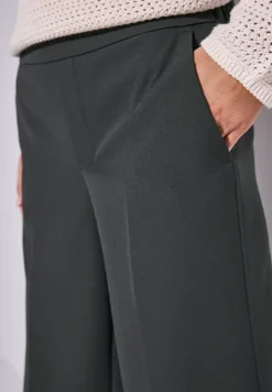 Broek met wijde pijpen in keperstof