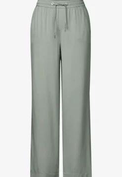 Broek met wijde pijpen in keperstof