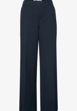 Broek met wijde pijpen in keperstof