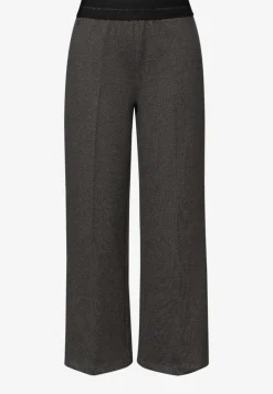 Broek met wijde pijpen in visgraatmotief