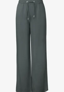 Broek met wijde pijpen in keperstof