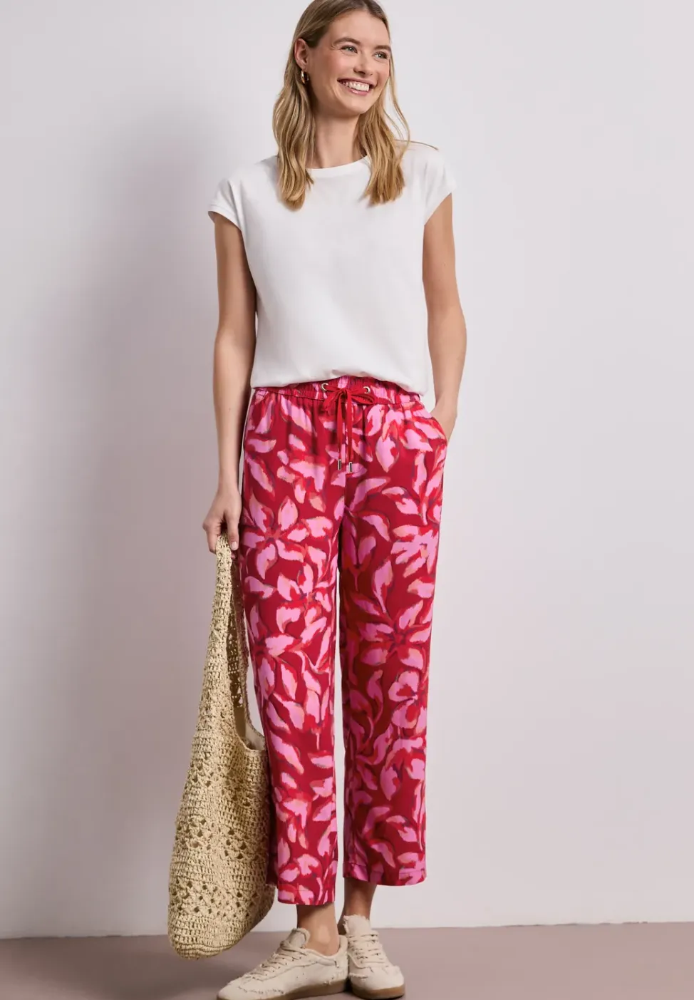 Broek met wijde pijpen in Loose Fit met print