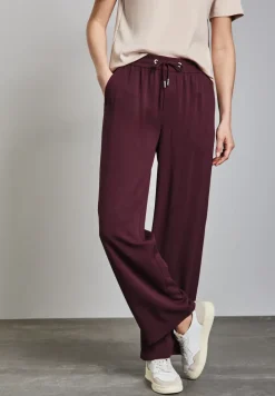 Broek met wijde pijpen in keperstof