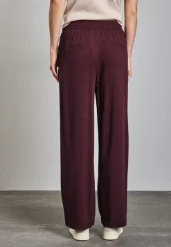 Broek met wijde pijpen in keperstof