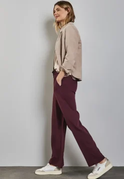 Broek met wijde pijpen in keperstof