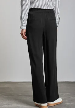 Broek met wijde pijpen in keperstof