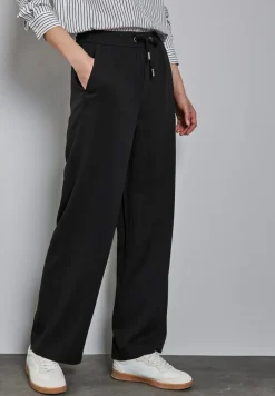 Broek met wijde pijpen in keperstof