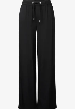 Broek met wijde pijpen in keperstof